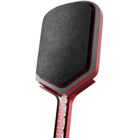 Pickleshop Selkirk Labs Project Boomstick widebody pickleball paddle with red accents and textured carbon fiber surface