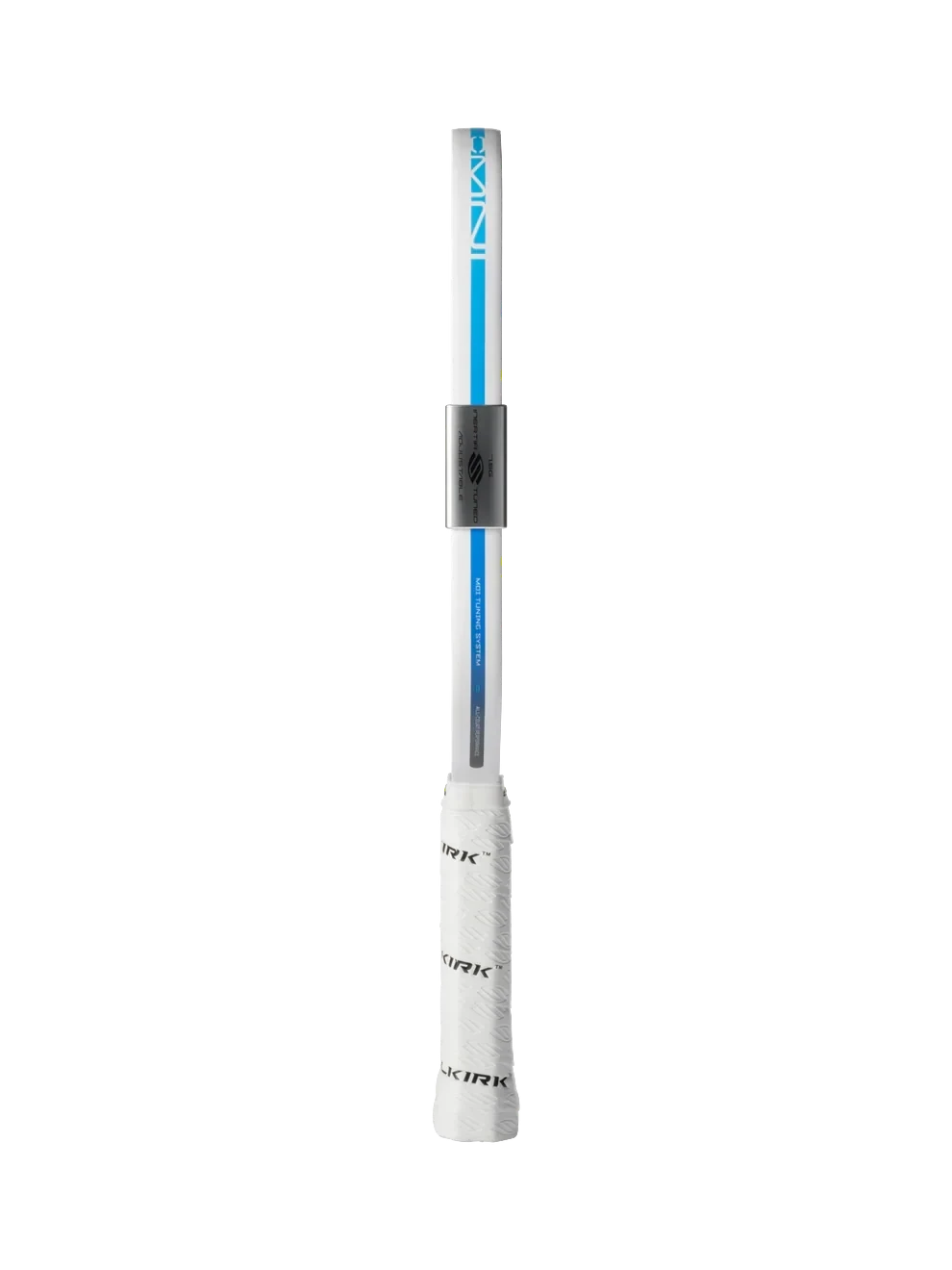 Pickleshop Selkirk Omni pickleball paddle handle featuring adjustable MOI tuning system weights and white grip